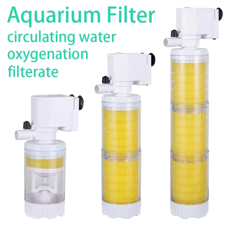 220V 3 in 1 Aquarium Multifunction Filter Pump Oxygen Fish Tank 4 Layers Filter Aquarium Internal Filter Material Air Pump