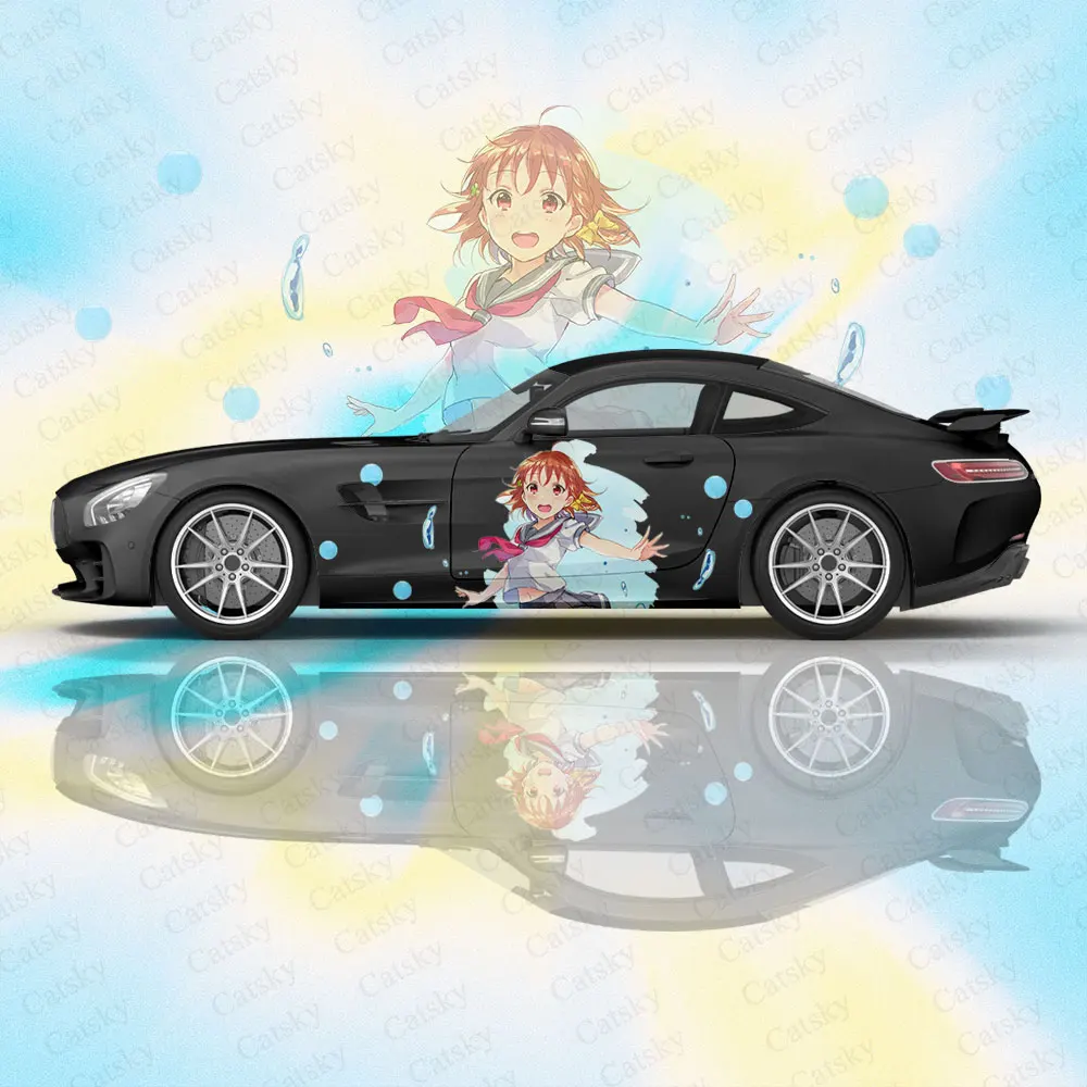 Chika Takami | Love Live! Cute Girl Car Body Sticker Anime Itasha Vinyl Car Side Decal Sticker Car Sticker Automotive Decor Film image 3