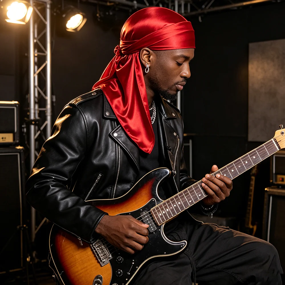 Silky Durag Bandana for Men 360 Waves Multi-color Satin Do Rag Long Tail Hip Hop Headwear Hair Bonnet Cycling Wave Cap