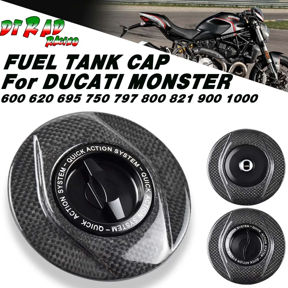 Углеродное волокно Racing Quick Gas Fuel Tank Cap Key Locking Gas Oil Cover для DUCATI MONSTER 797 800 821 600 620 695 750 900 1000