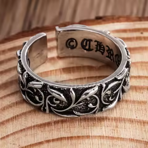 Bague Retro Eternal Ring Silver Color Punk Gothic Vintage Open Ring For Men Women Handmade Designer Jewelry Unisex Gifts