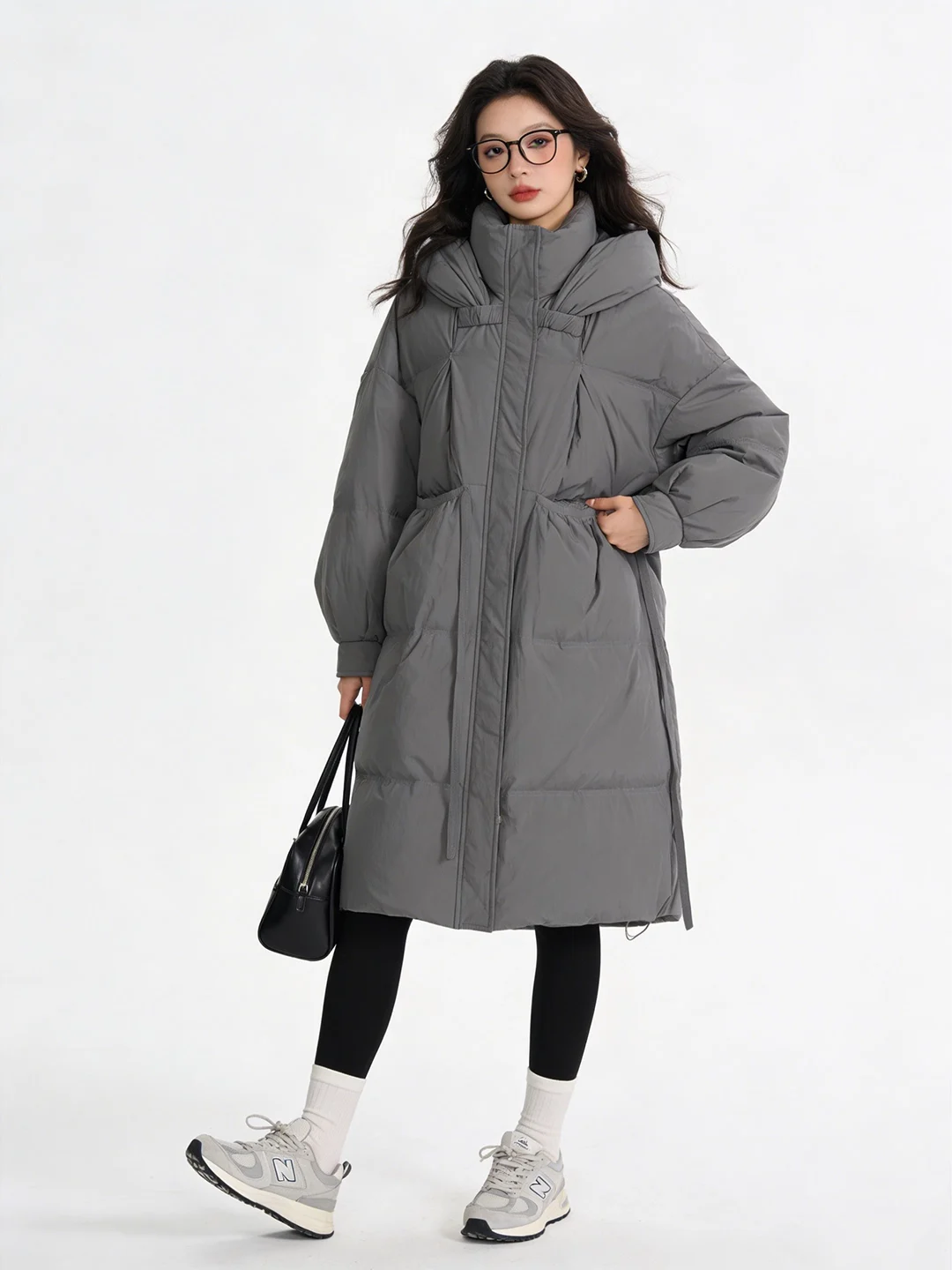 Korean Style American Retro Fashionable Mid-Length down Jacket Women's Winter New Loose Outerwear Elegant Ladylike Coat