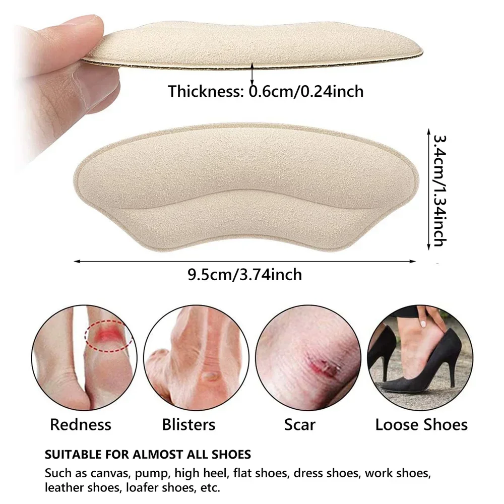 Heel Grips Anti Slip Inserts for Shoes Women Half Size Insoles Foot Cushion to Prevent Blisters and Adjust Shoe Fit