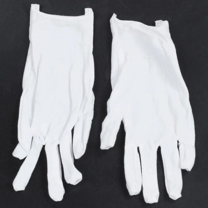 Guantes Blancos de algodón antiestáticos, protectores para trabajadores del hogar, 2 unidades