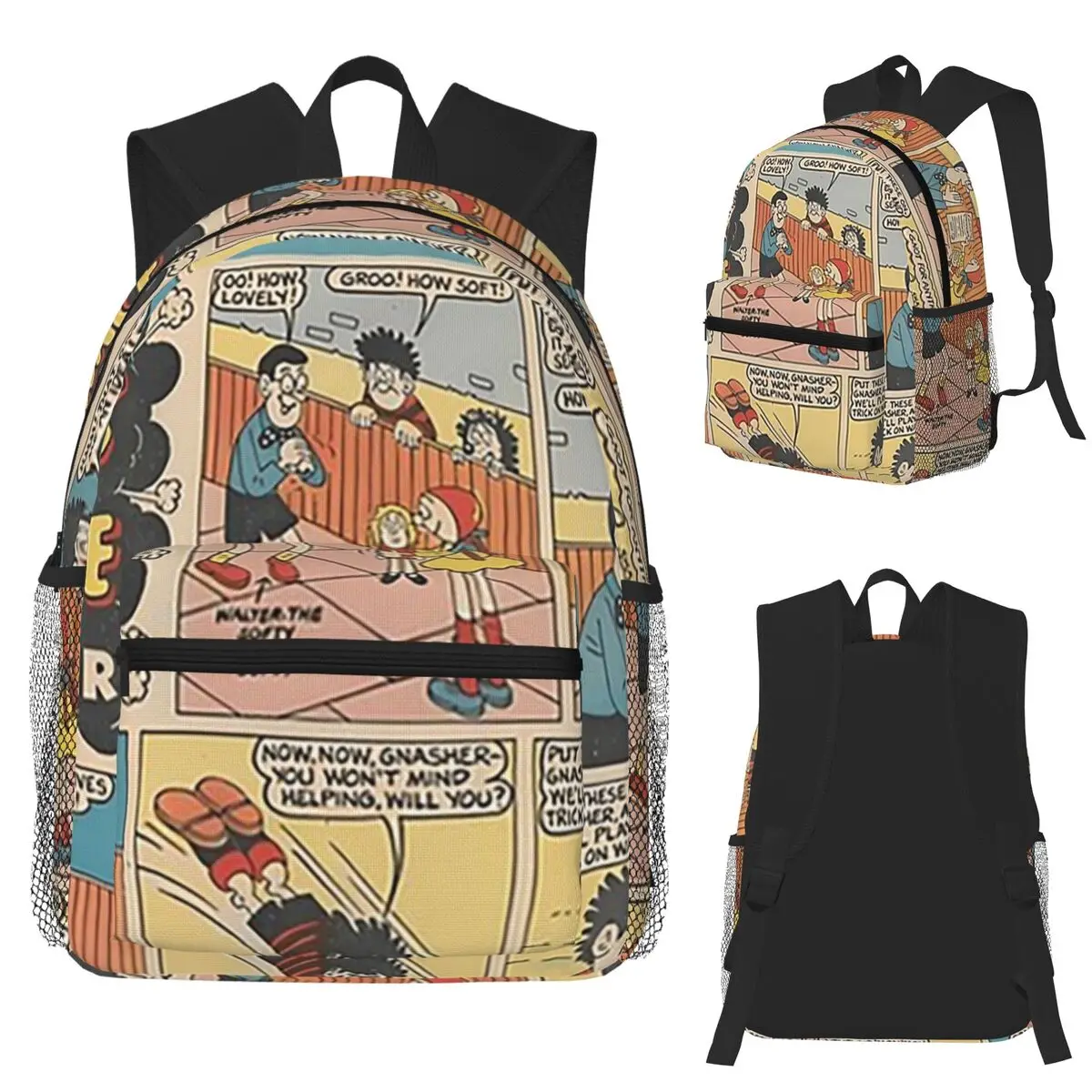 1984 Beano Classic Dennis The Menace und Gnasher – Schulrucksack, Wanderrucksack, Tagesrucksack für Herren und Damen, geeignet für Schule, Reisen und als Büchertrage.