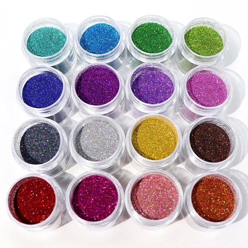 10ml Shiny Holographic Glitter Nail Art Decorations Laser Pigment Powder All For Manicure Glitter Bulk Decoracion