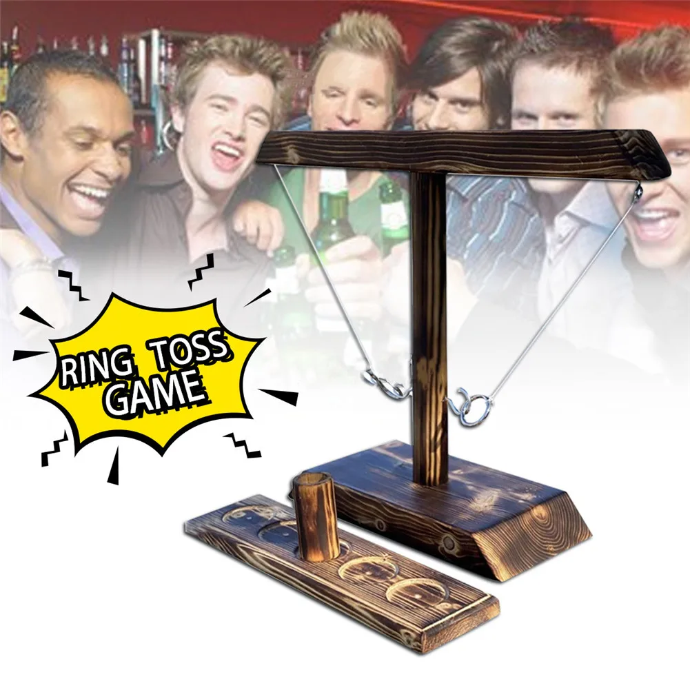 

Ring Toss Games for Kids Adults Home Party Drinking Games Fast-paced Handheld Wooden Board Games Shot Ladder Bundle Outdoor Bars
