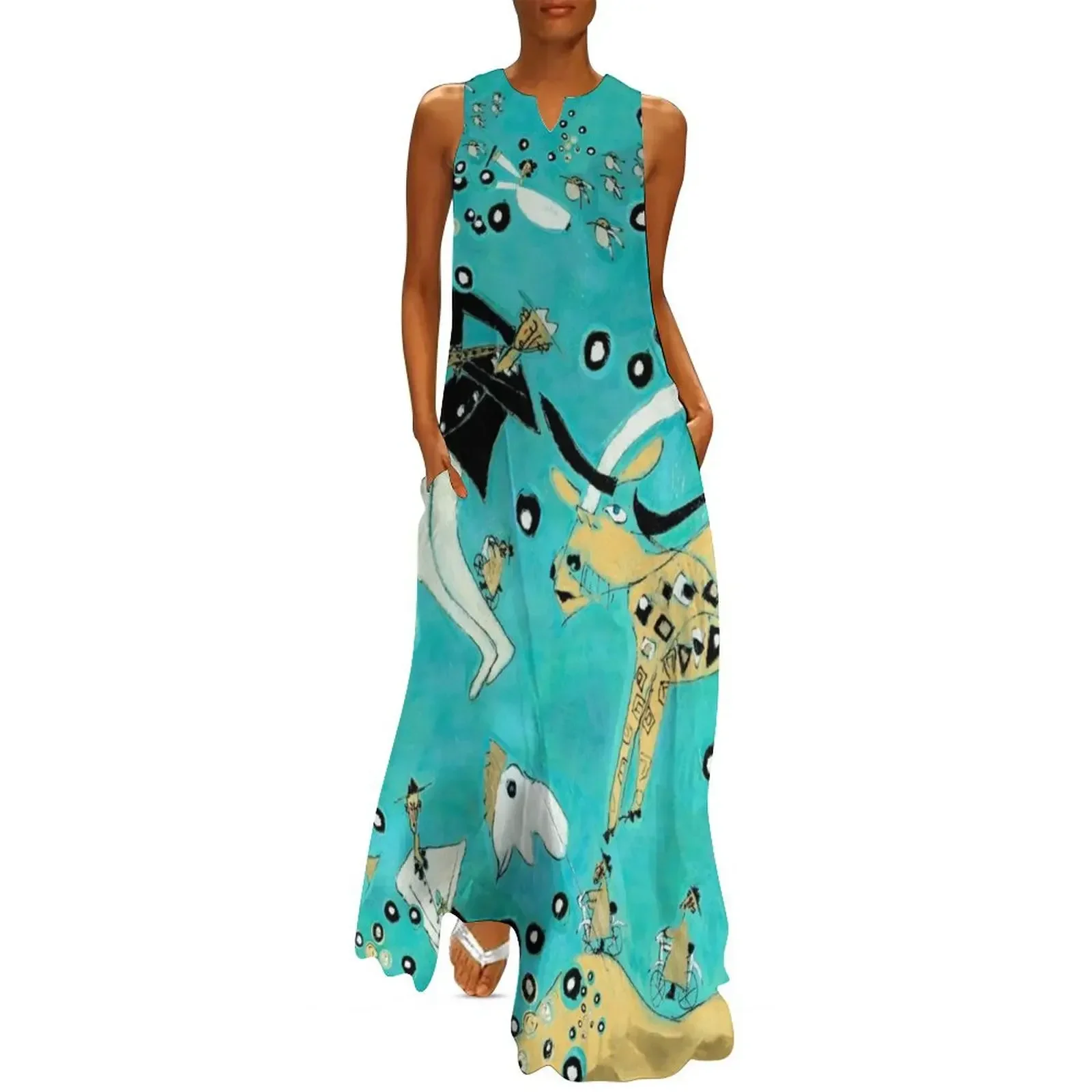 

Cerulean Carnival Long Dress clothes african dresses for woman Summer skirt dress party night Dress
