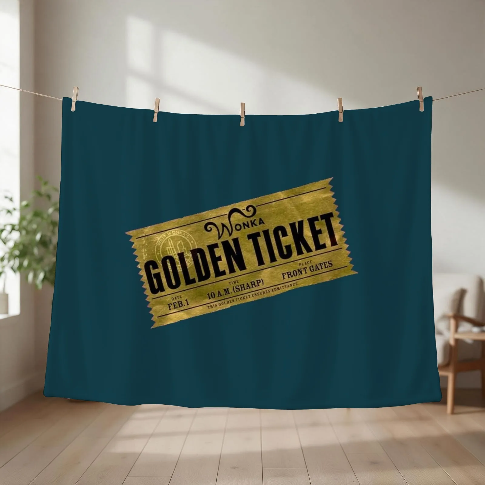 Golden Ticket Throw Blanket couch cozy soft plush fuzzy picnic outdoor blanket