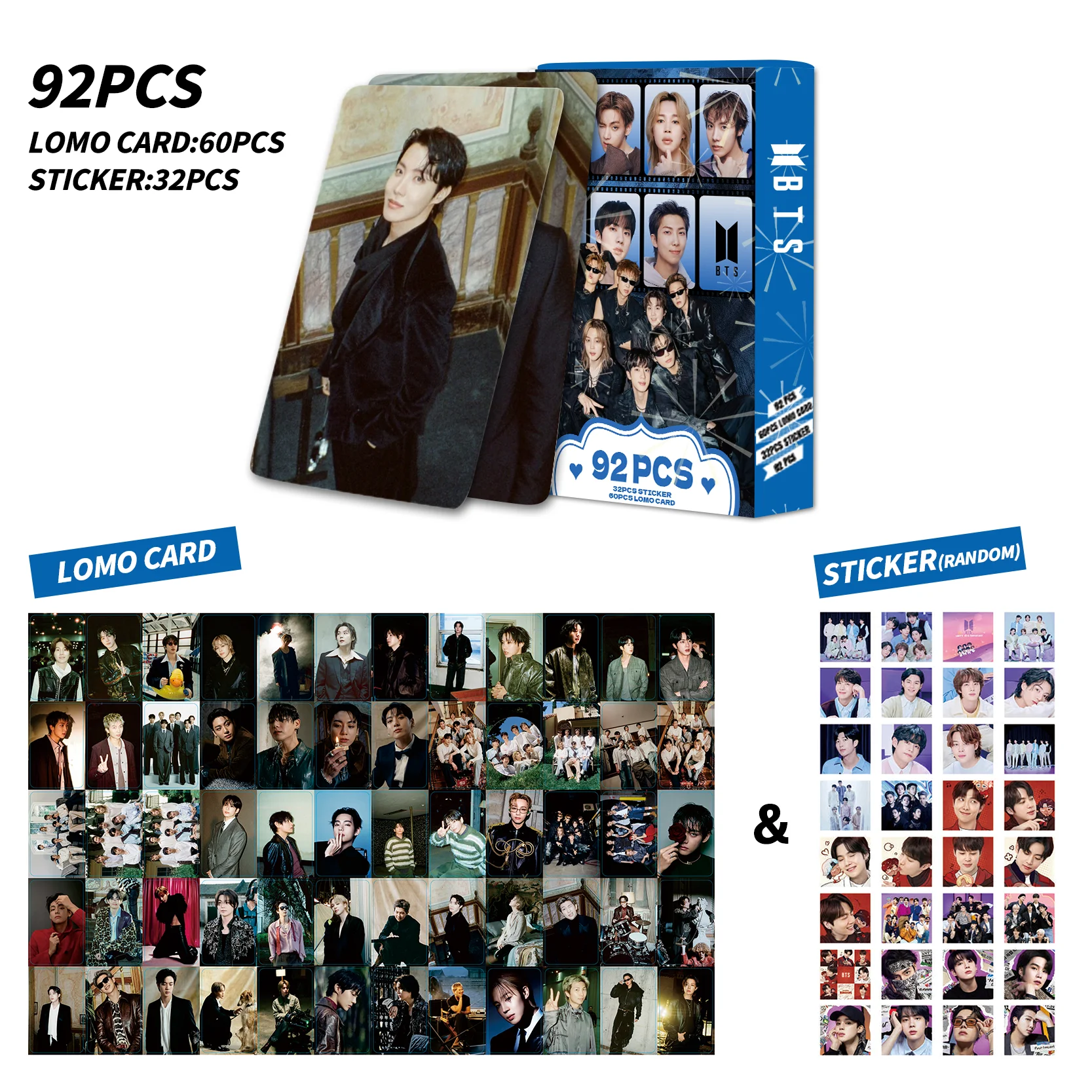 92Pcs BTS Photocards Stickers KPOP Idol Lomo Cards Pack HD Postcard Fans Gift - view 2