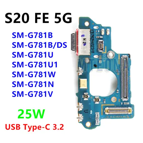 For Samsung Galaxy S20 FE 5G SM-G781B G781U G781N 25W Fast USB Type-C Port Charger Board Dock Connector Charging Flex Cable