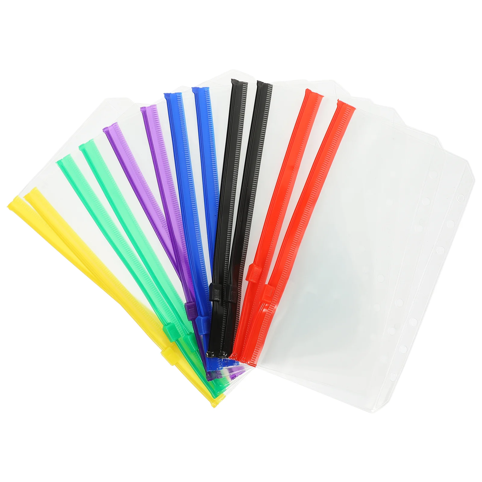 

12 Pcs Notebook Storage Document Bag Pvc Zip Transparent 6-ring Refill Notepad Binder Pocket Folder Loose-leaf Zipper