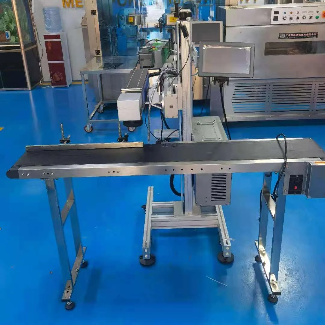 Perfecte Laser Uv Fly Laser Markering Machine Voor Pvc Abs Kabel Glas/Plastic Pijp Laserprinter