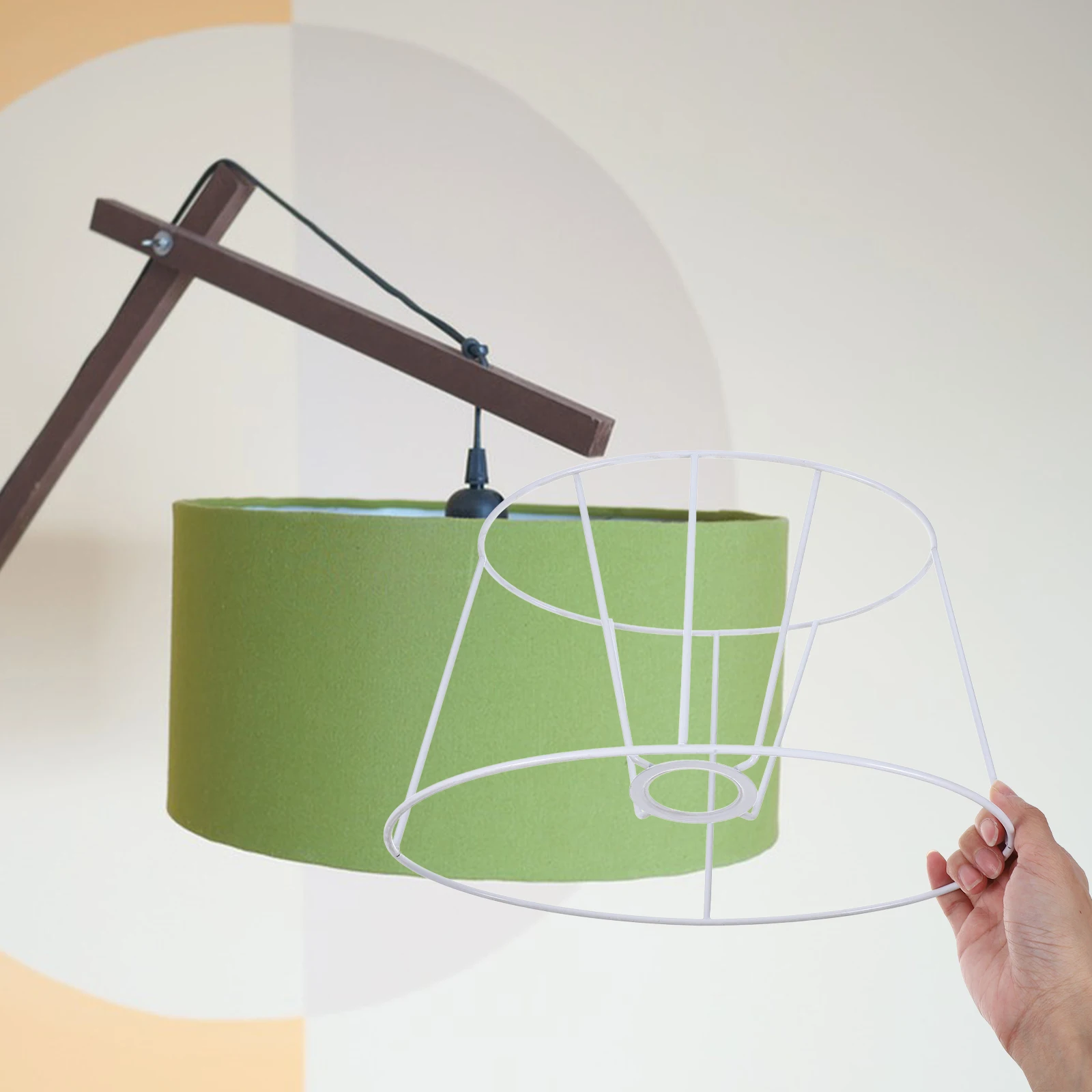 

E27 DIY каркас абажура с регулируемым углом света, стильная овальная металлическая защита лампы для домашнего кабинета, спальни, светильники