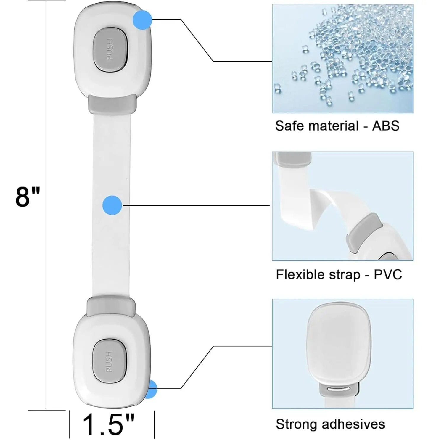 2–8 Stück Baby-Sicherheitsschlösser für Schränke, Schubladen, Toiletten, Kühlschränke usw. Babyschlösser, stanzfreie, klebrige Pads, Kinderschutz