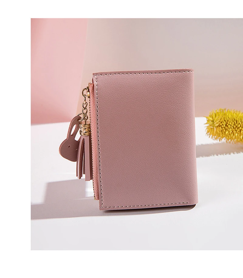 Luxus Marke frauen Brieftasche aus PU Leder Weibliche Karte Halter Geldbörsen Tragbare Damen Kleine Zipper Geldbörsen Mädchen Geschenk – Detail 5