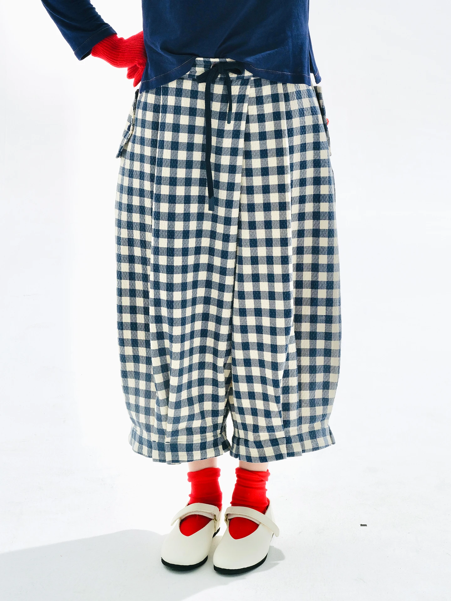 imakokoni الأصلي أوائل الخريف اليابانية الأدبية فضفاضة المرأة السراويل المستقيمة مع مرونة الخصر 255174