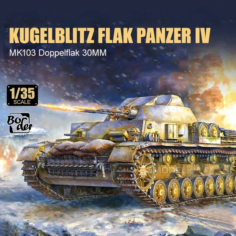 مجموعة نماذج دبابات مجمعة على الحدود ، ، Kugelblitz ، 30 ، Mk103 ، Flk Panzer IV ،