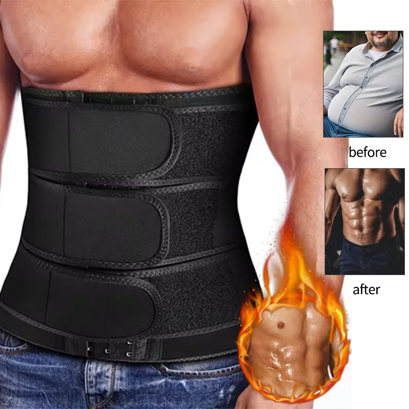 Men's Slimming Belt Waist Trainer Corsets Fitness Trimmer Body Shaper Tummy Control Sauna Sweat Girdle Workout Compression Fajas