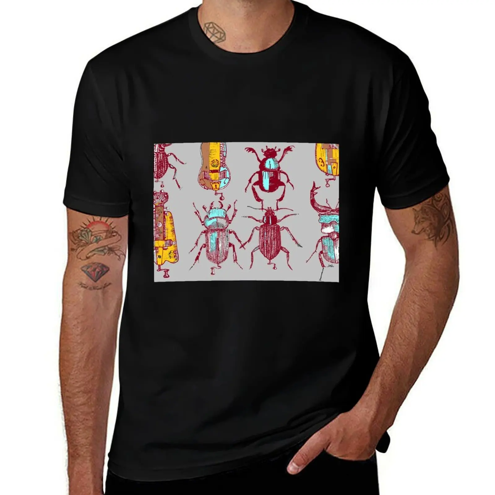 

Gurdy beetles grey T-Shirt cotton t shirts man 100% cotton t shirt man T-Shirt