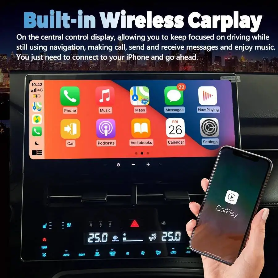 12.3inch Android Carplay Auto For Toyota Avalon 2024 Car Radio DSP Navigation Multimedia Player Video Stereo Player Head Unit 4G