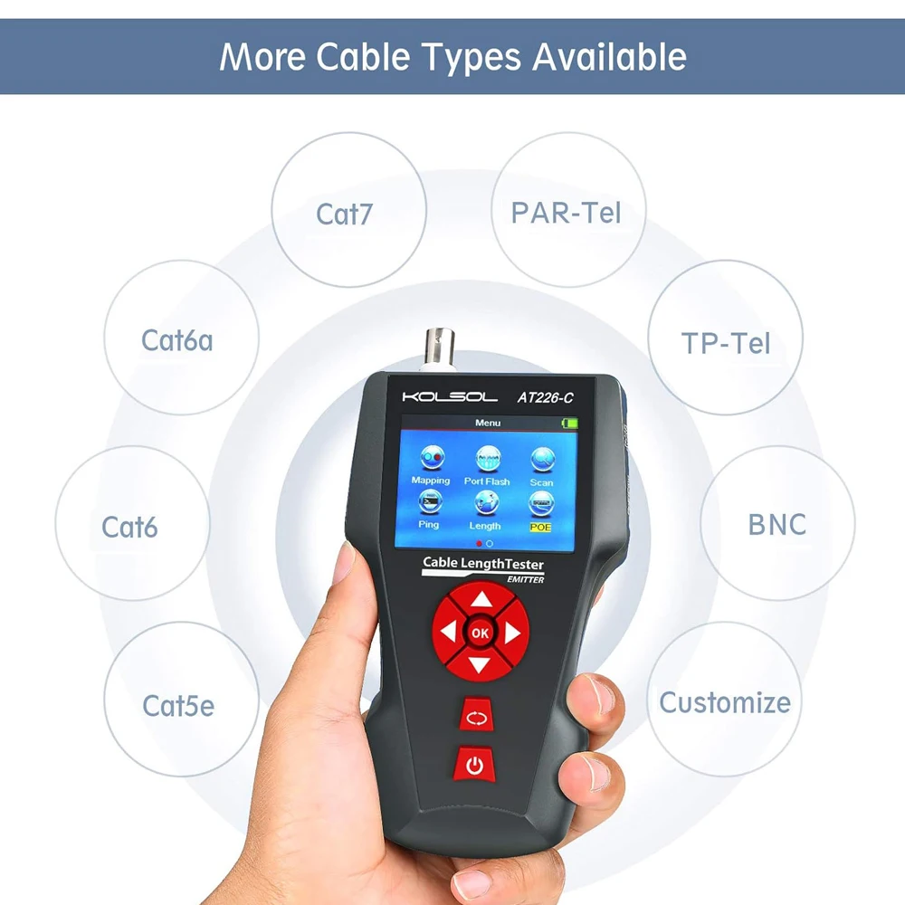 Noyafa-probador de Cable de red NF-8601, rastreador de Cable Ethernet con función PoE/PING, medida de longitud, probador de mapa de alambre,