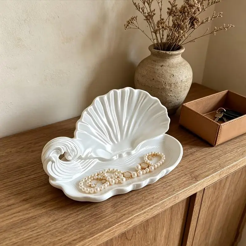 Ocean Wave Seashell Shaped Exquisite Jewelry Storage Tray Stylish Accessory Tray For Jewelry Gift Storage Ornaments