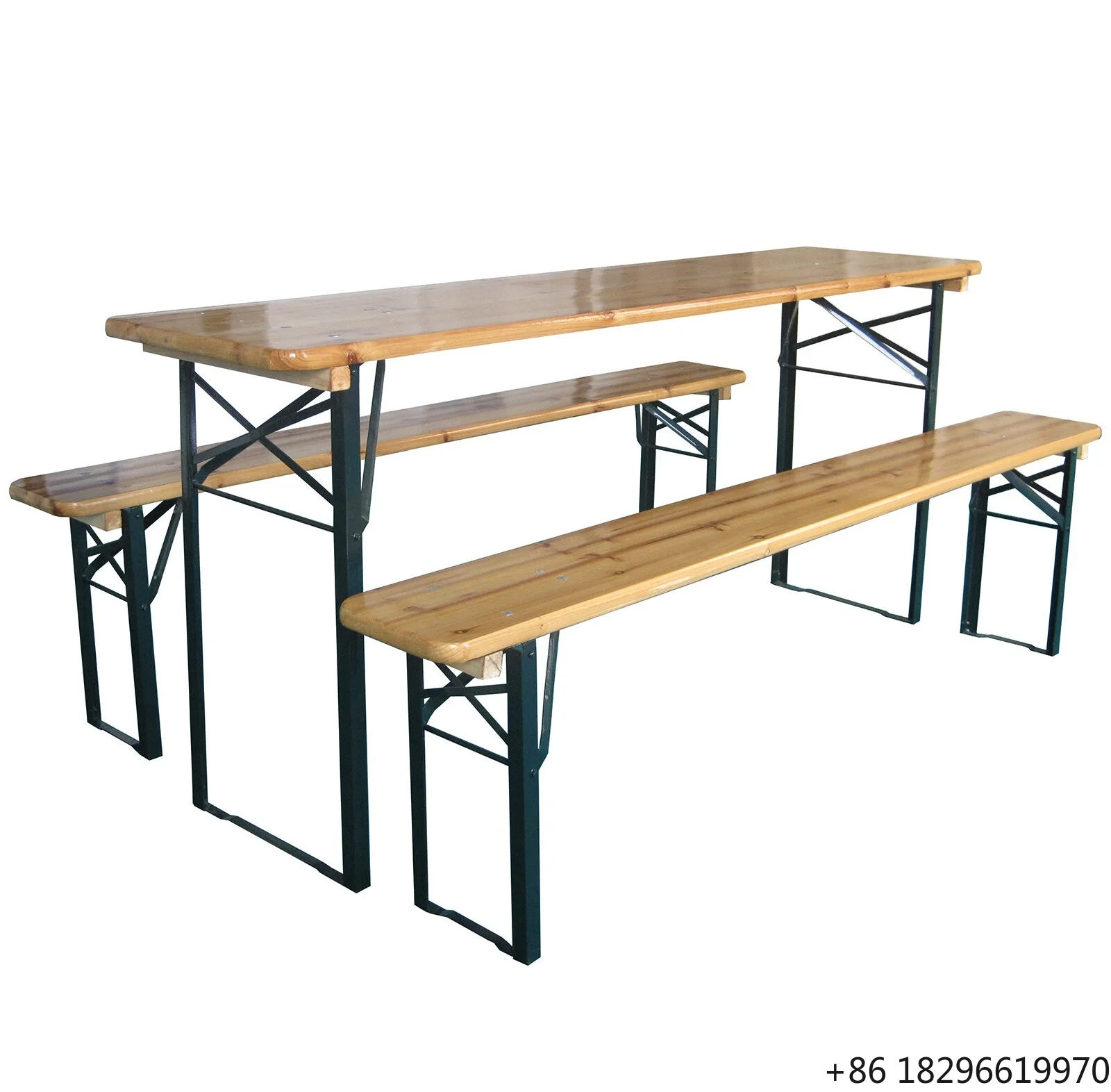 Heavy Duty Folding Patio Wood Picnic Table Bench Set for Garden Backyard Beer Party