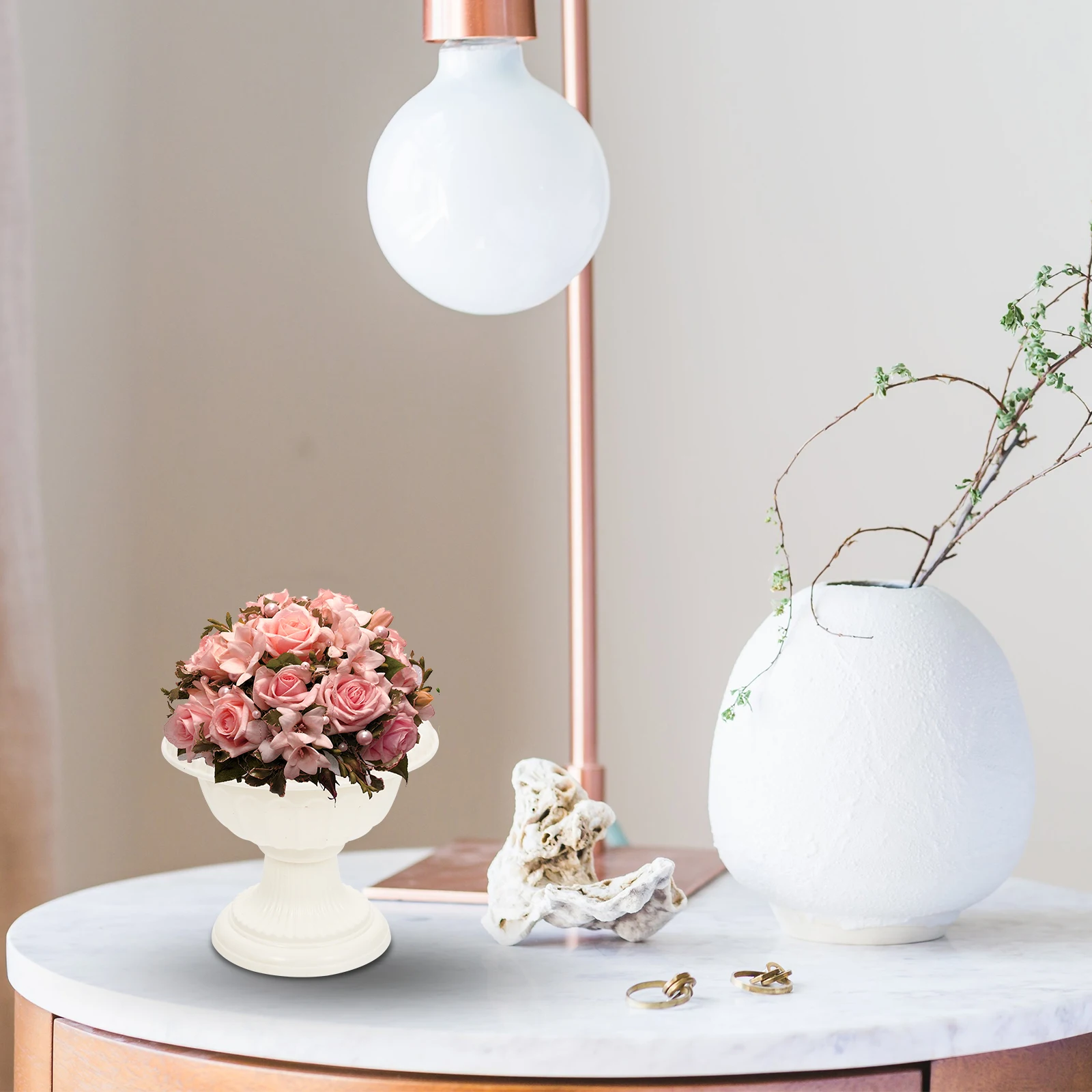 

4pcs Grecian Flower Pots European Style Planters Plastic Gardening Flowerpots Durable Sturdy Decoration Kitchen