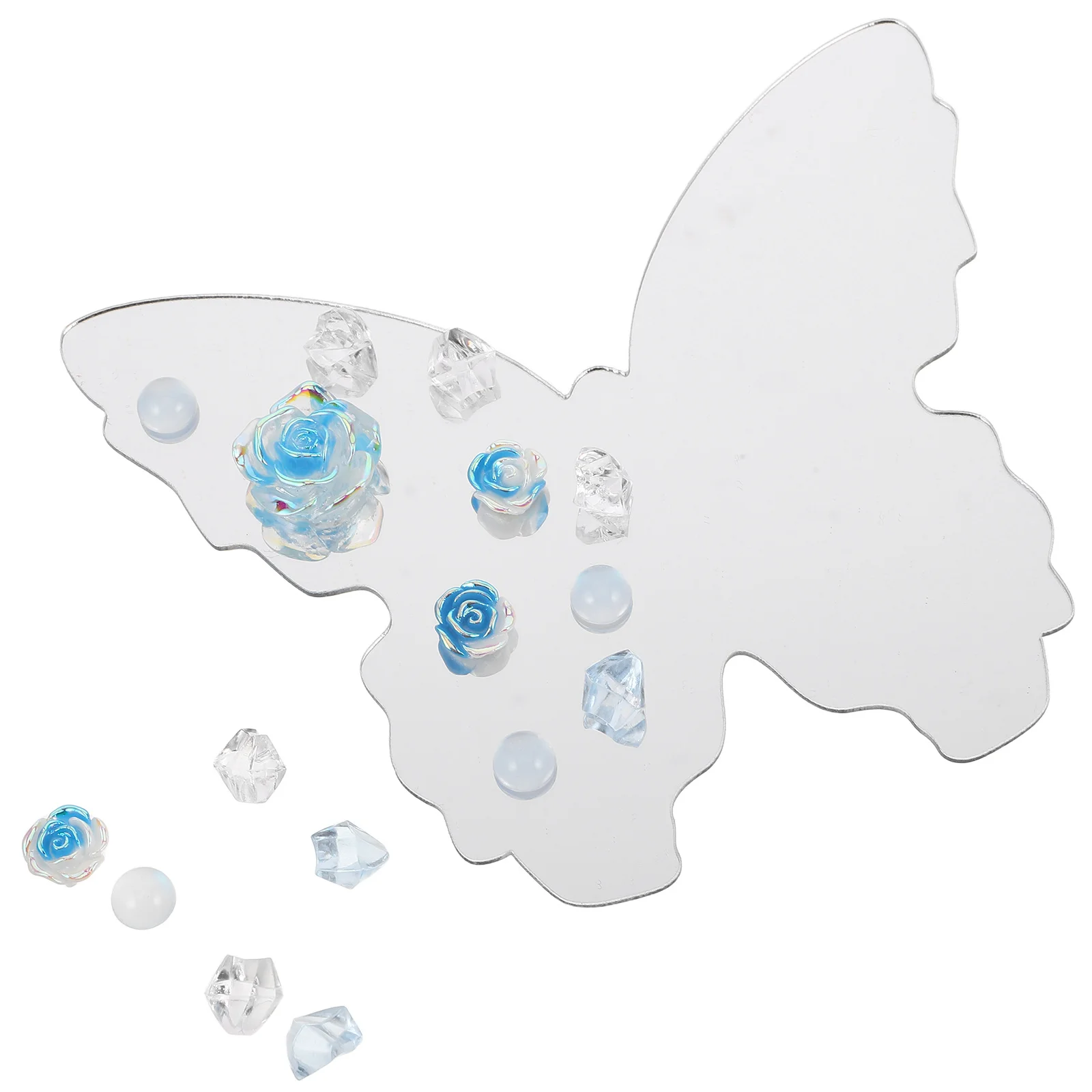 

1Set Valentine Cake Topper Transparent Rose Butterfly Mirror Flowers Birthday Party Cake Decorations Elegant Romantic Cupcake