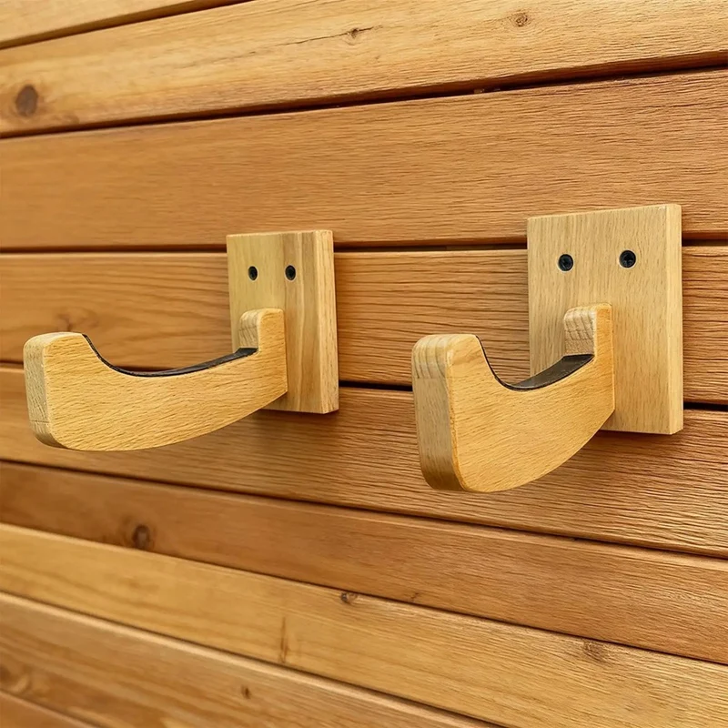 2pcs Wall-Mounted Wooden Surfboard Rack Ideal for Ski, Snowboard & Surfing Gear Storage Retail