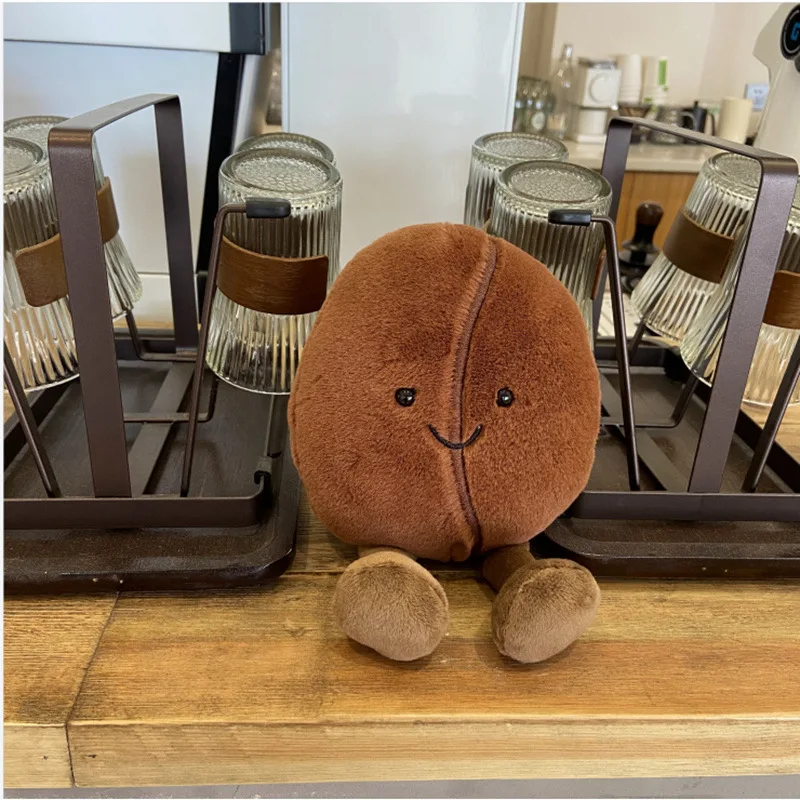 Jellycat 13 سنتيمتر حبوب البن بلوشيز الكرتون محشوة يبتسم حبوب البن دمية لطيف مفتاح سلسلة لينة الغذاء دمية هدايا عيد الميلاد فتاة