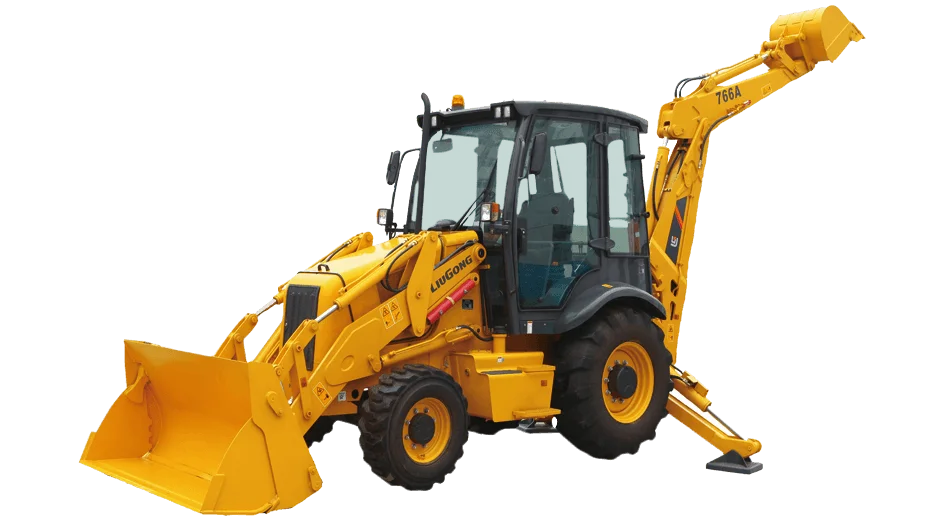 Construction Backhoe Loader Diesel Hydraulic Cabin A Frame Outriggers Front Loader Digger Construction Farm Equipment