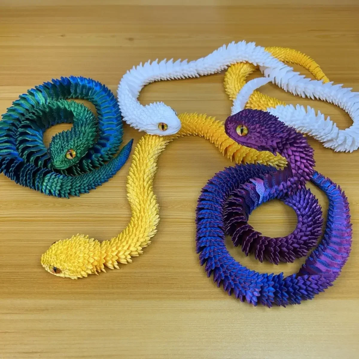 3D Printed Snake Simulation Snake Figurine Flexible Joints Office Desk Toy Home Office Decor Perfect Ornament Gifts for Children