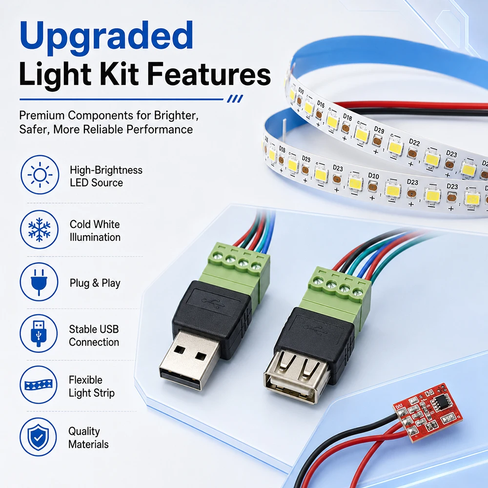 FYSETC Hackman Led System Kit High-Brightness LED for Brighter Printing 3D Printer Upgraded Kit for Creality Sparkx i7