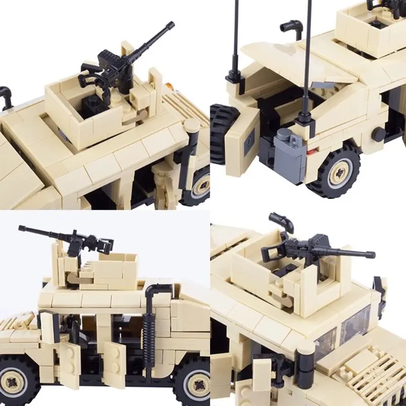 Military Armored Vehicle MOC Building Blocks Off-road Hummer M1151 Army Car Model Classic Bricks Educational Toys Kids Gift