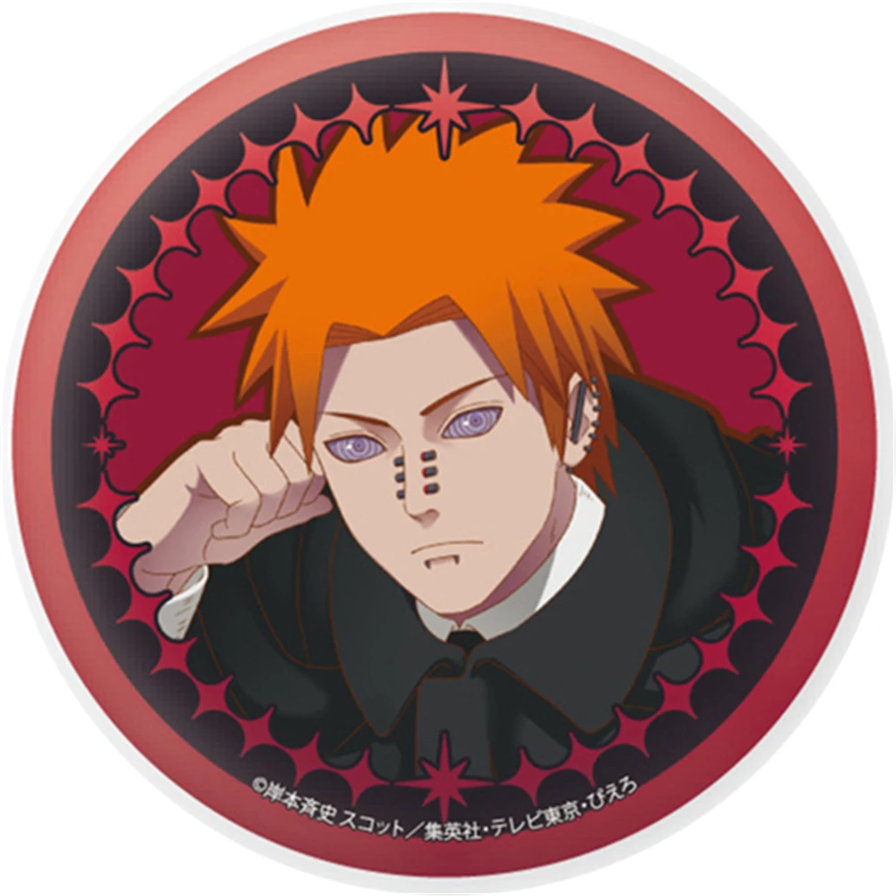 58 مللي متر أنيمي Akatsuki Hidan Kakuzu تأثيري حلي شارة دبوس SPTE صفيح بروش الدعامة هدية