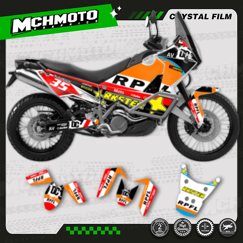

MCHMFG Graphics Decals Stickers Kit for KTM 2003-2016 ADV990 R S Number Name Background Custom