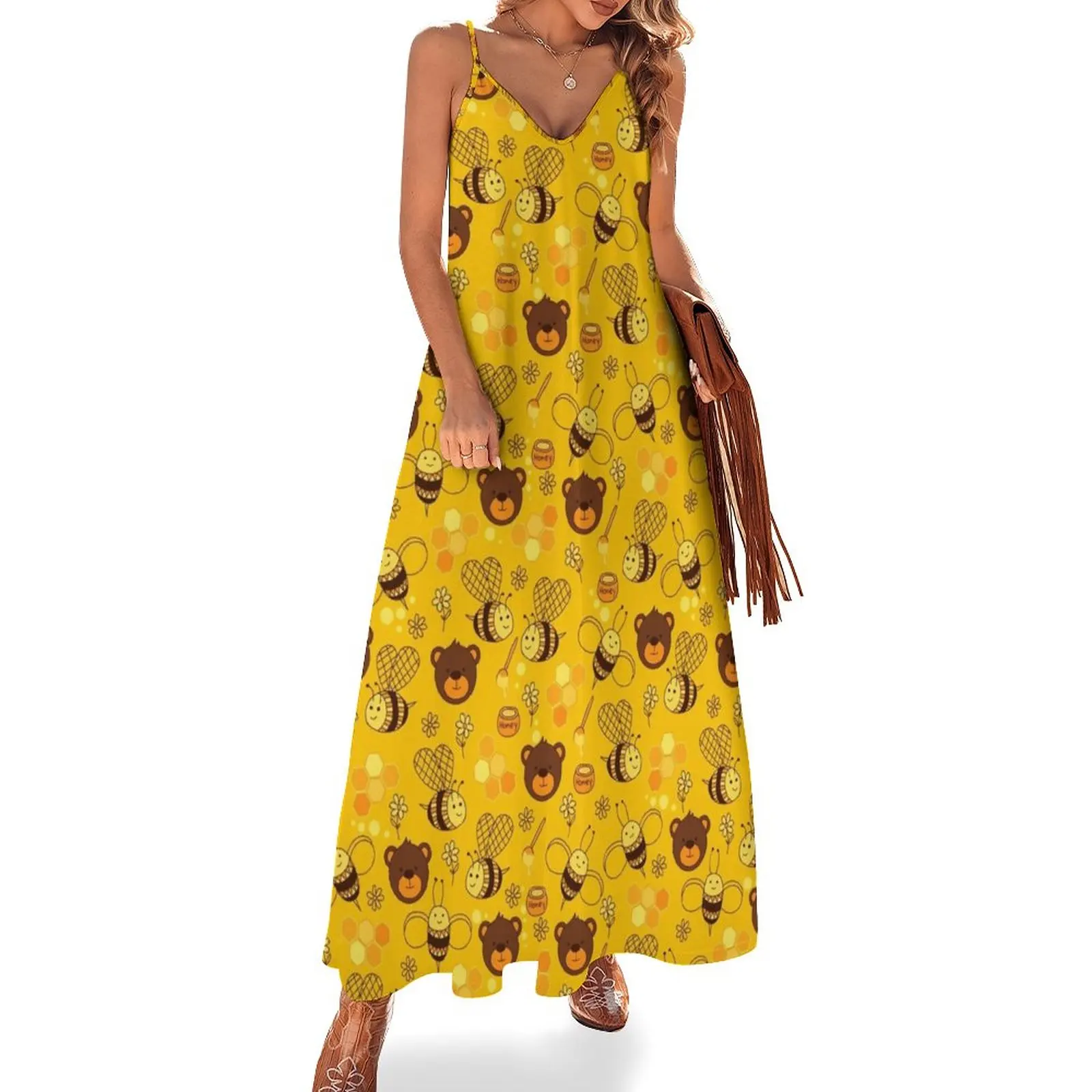 

Bees and Bears Sleeveless Dress sexy dress for women Long veiled dresses