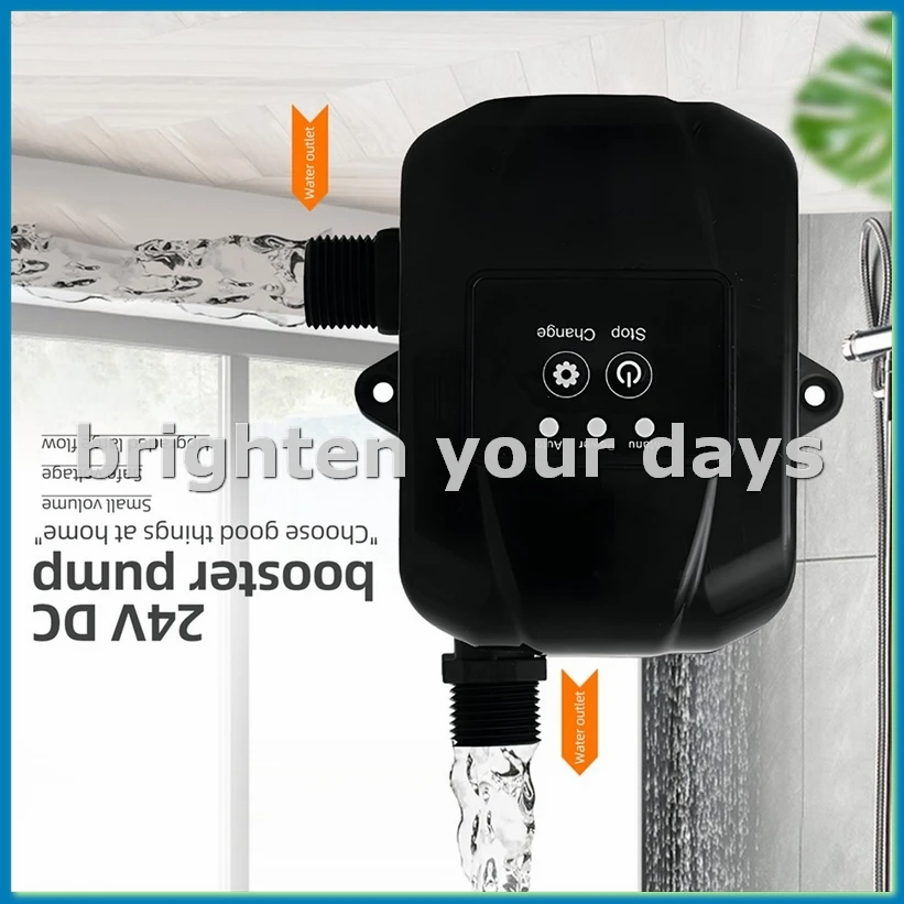 Water Pressure Booster Pump for Home 24V Automatic Shower Water Pressure Booster Water Recirculating Pump Black EU PLUG-A28R
