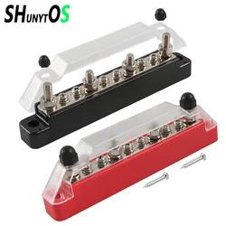 12V Battery Positive Negative Bus Bar Battery Power Distribution Block  4 X M6 Car Terminal Block Studs 6 X M4 Terminal for Boat