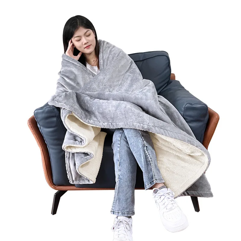 

Flannel Shawl Warm Blanket Office Leg Warm Blanket Heating Pad Multifunctional