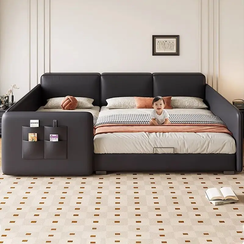 

A Two-child Family, A Family of Three or Four Extra-large Beds, Mother-in-law Spliced Beds, Tofu Chunks, Big Black Cow Leather