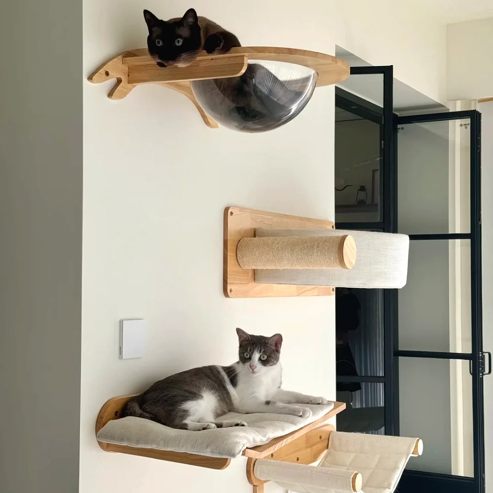 Полка для лазанья для кошек, настенная сизалевая когтеточка, гамак, башня для кошачьего дерева, жердочки для лазания, мебель для домашних животных, аксессуары для кошек