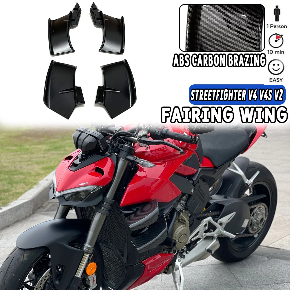 

NEW V4/ V4S Winglets Wings Spoiler Fxed Motorcycle Winglet Wing Kit For DUCATI Streetfighter V4 V4S V4SP 2020-2024 V2 2022-2024