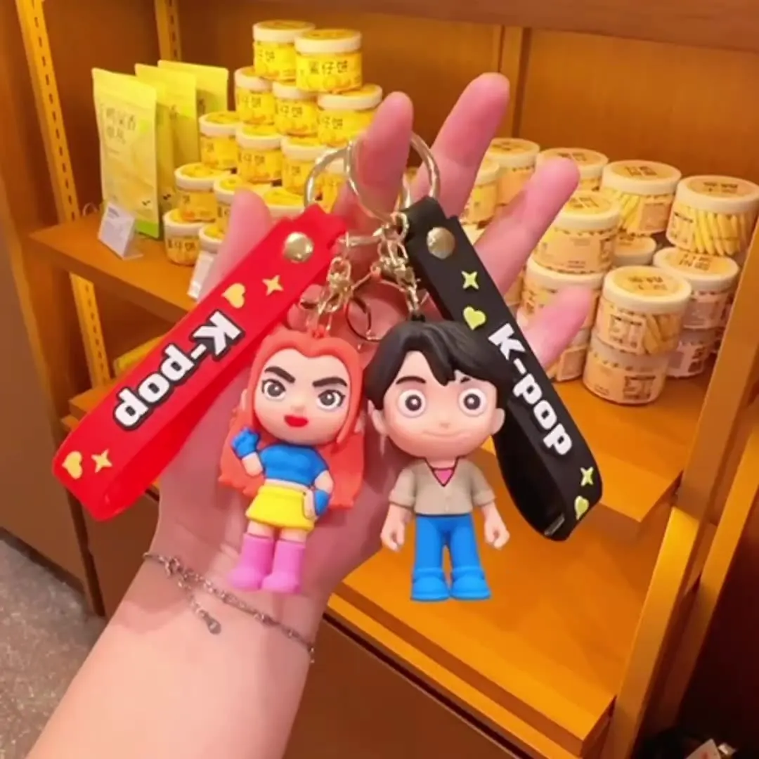 

New Arrival K-Pop Demon Hunters Rumi Derpy Keychain Kawaii Bag Charm Decorative Keyring Toy Women's Small Gift