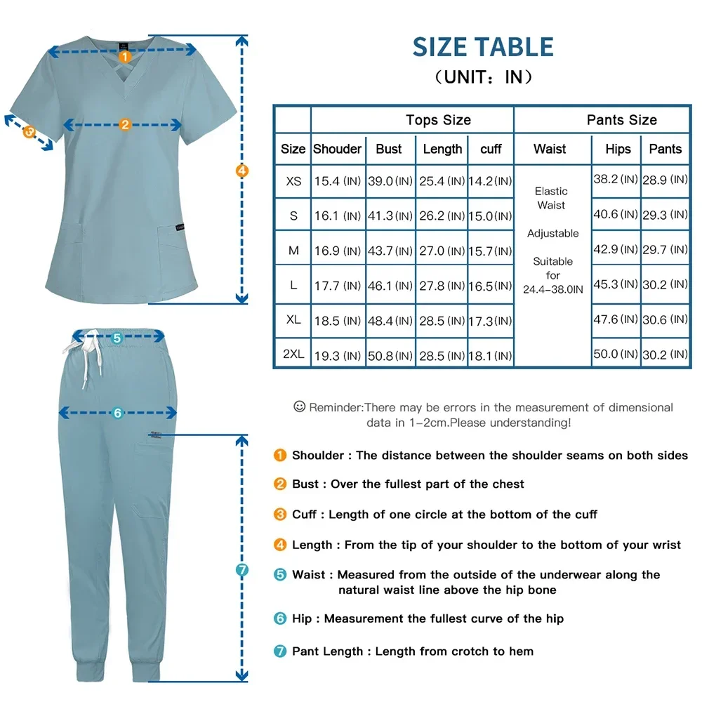 Slim Fit Medical Uniforms Women Scrubs Sets Nurses Accessories Hospital Dental Clinical Workwear Clothing Surgical Overall Suits