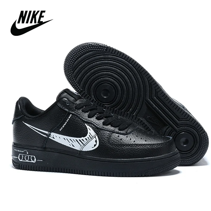 Original Nike Air Force 1 Low Sketch In White Black Style Low Top