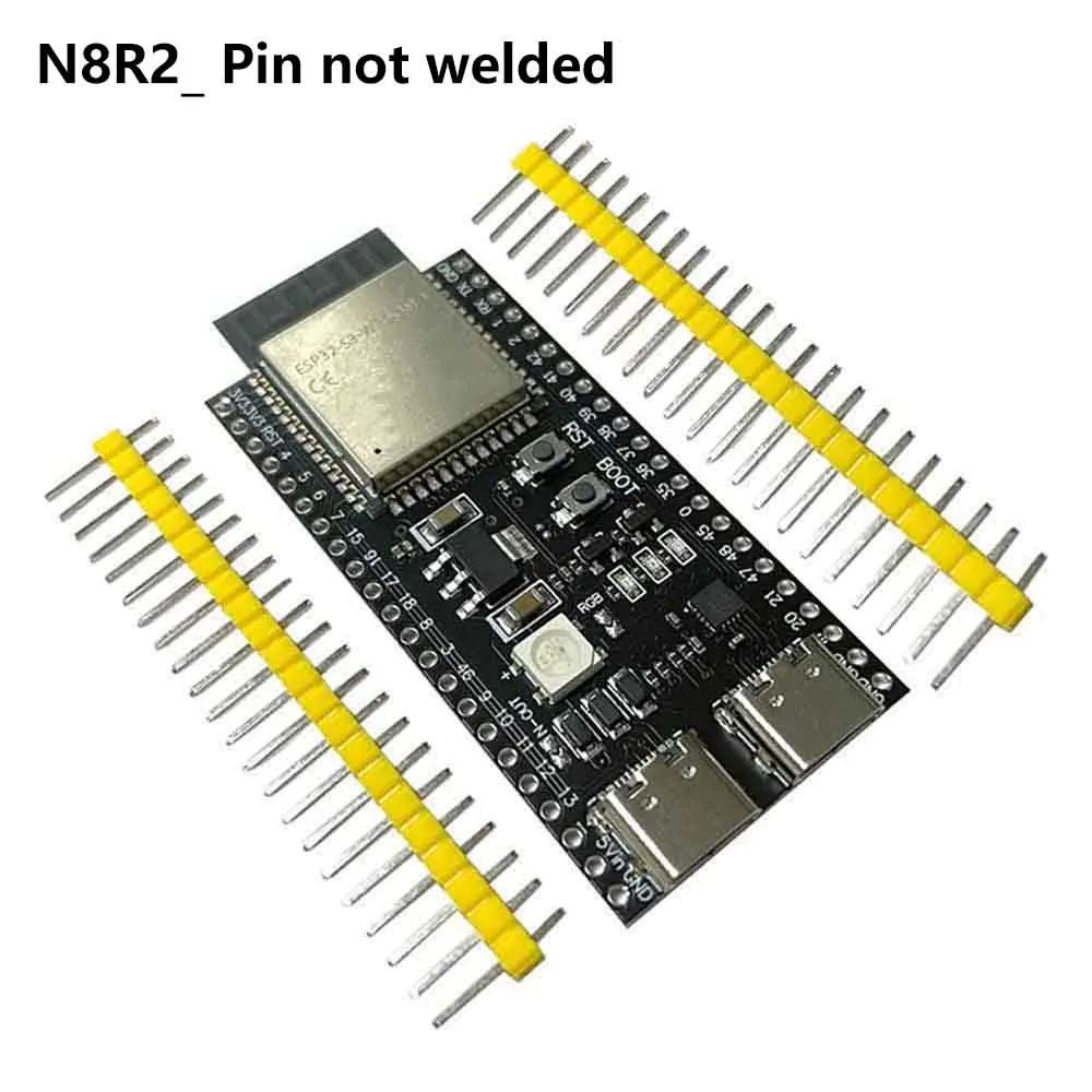 N8R2/R16R8 Supports 2.4 GHz Wi-Fi and BT 5 (LE) and IEEE 802.11 b/g/n Protocols ESP32-S3-DevKitC-1 Module Development Board