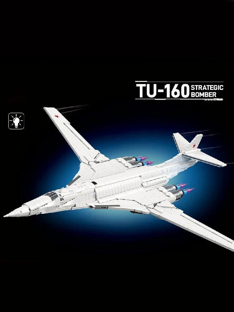3470PCS Militaire Tu-160 Bommenwerper Bouwstenen Set Luchtmacht Straaljager Model Bricks Educatief Speelgoed Jongens Collectie Geschenken - afbeelding 2